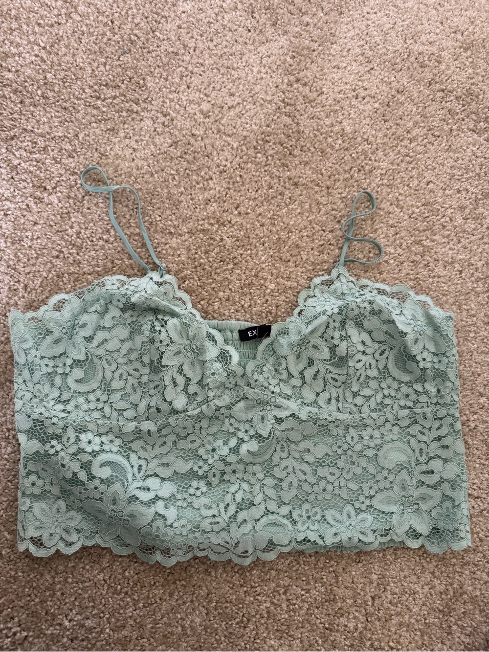 Express Lace Bralette Cami in Mint